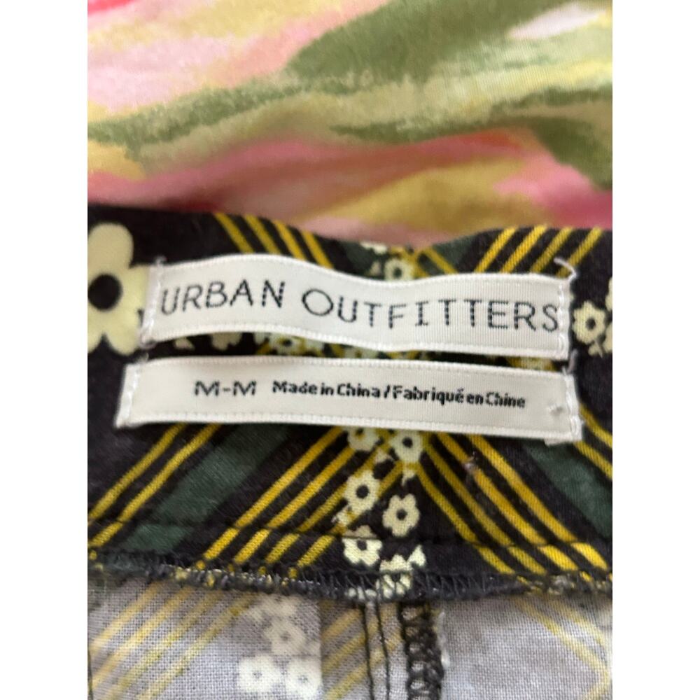 Urban Outfitters Plaid Floral Pleated Mini Skirt Retro Cottagecore M - Picture 5 of 8